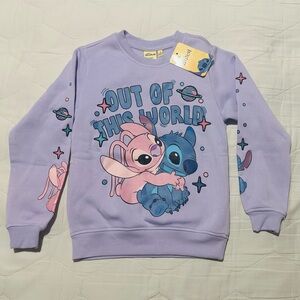 NWT Disney Stitch Kids Lavender 'Out of This World' Sweatshirt Size 7